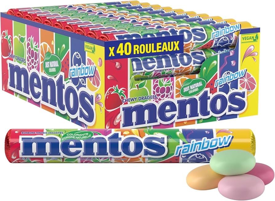 Mentos - Chewy Mint Rainbow Rolls - 37g