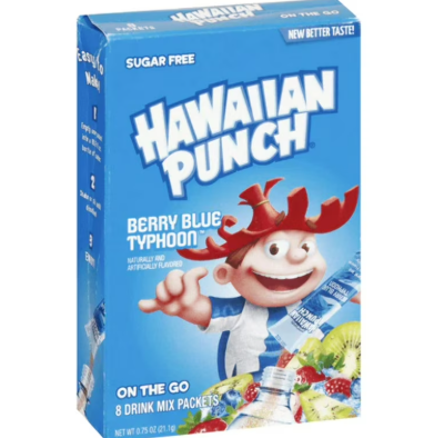 Drink Mix - Hawaiian Punch - Berry Blue Typhoon - Water Enhancer - 6 pack (1 box)