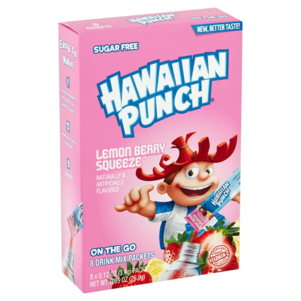 Drink Mix - Hawaiian Punch - Lemon Berry Squeeze - Water Enhancer - 6 pack (1 box)