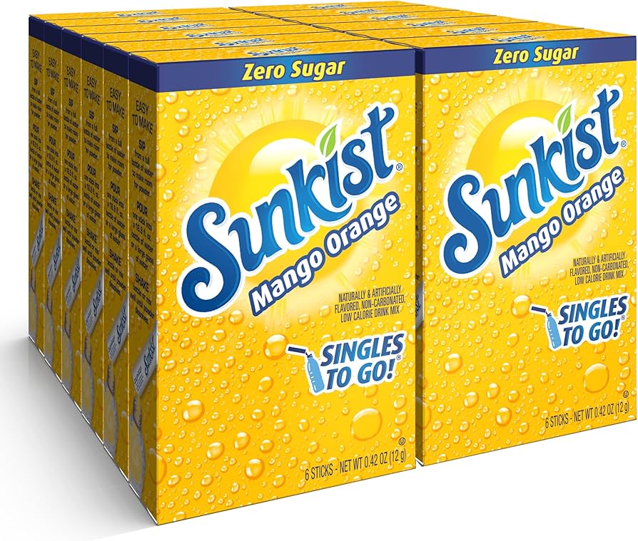 Drink Mix - Sunkist - Mango Orange - Water Enhancer - 6 pack (1 box)