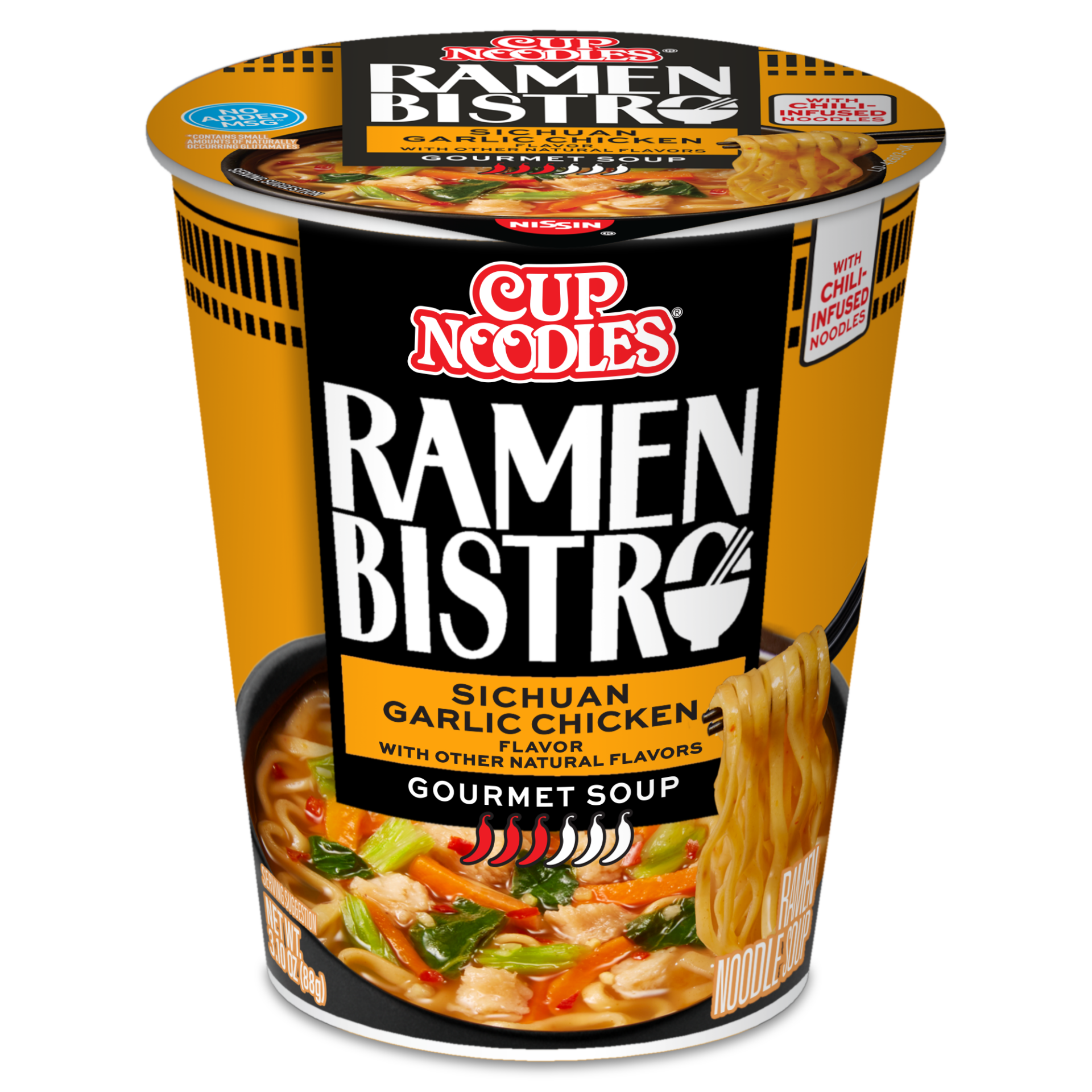 Nissin - Sichuan Garlic Chicken Flavour - Ramen Bistro Cup - 88g (USA)