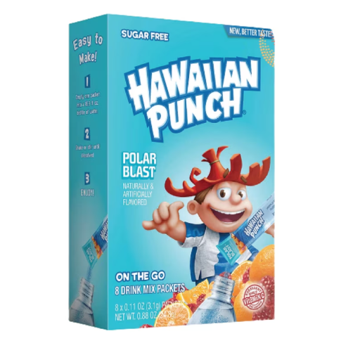 Drink Mix - Hawaiian Punch - Polar Blast - Water Enhancer - 6 pack (1 box)