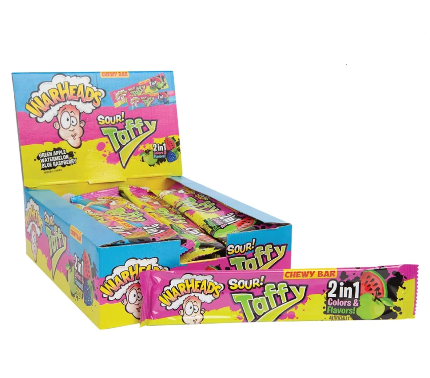 Warheads - 2 in 1 Taffy Bar - 42g (Trending)