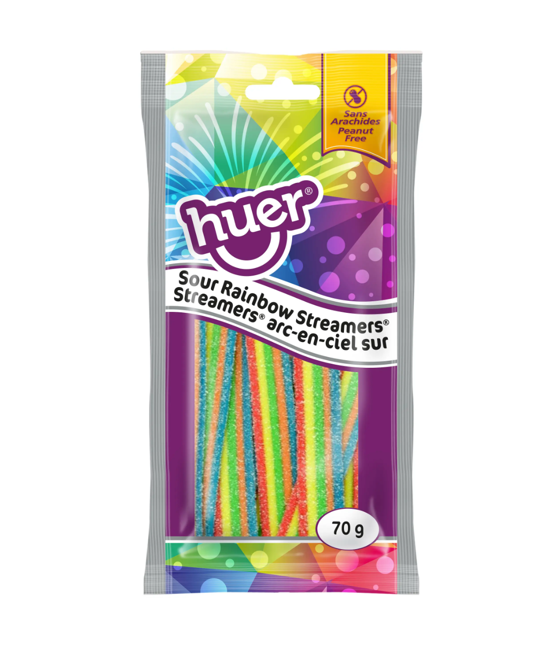 Huer - Sour Rainbow Streamers - Snack Size - 70g