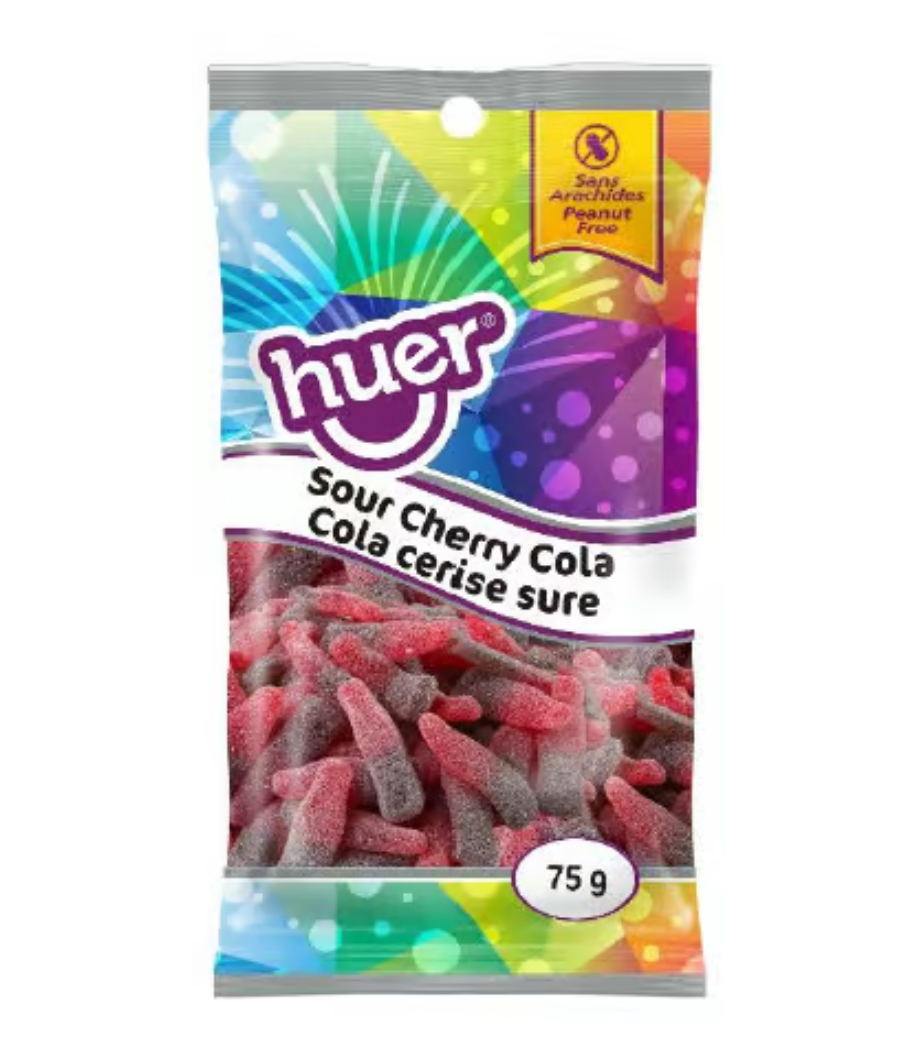Huer - Sour Cherry Cola Bottles - Snack Size - 75g