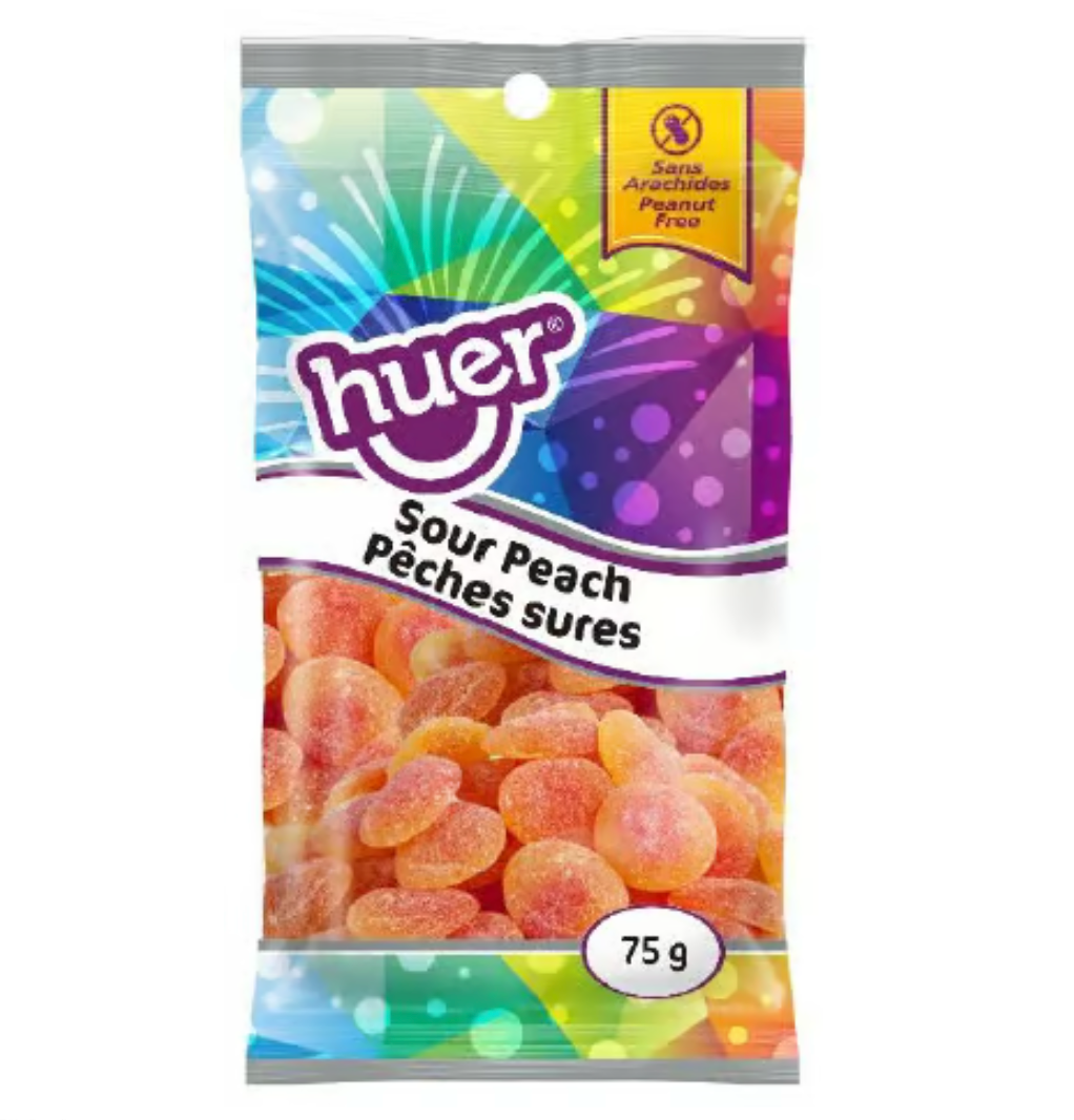 Huer - Sour Peach Slice - Snack Size - 75g