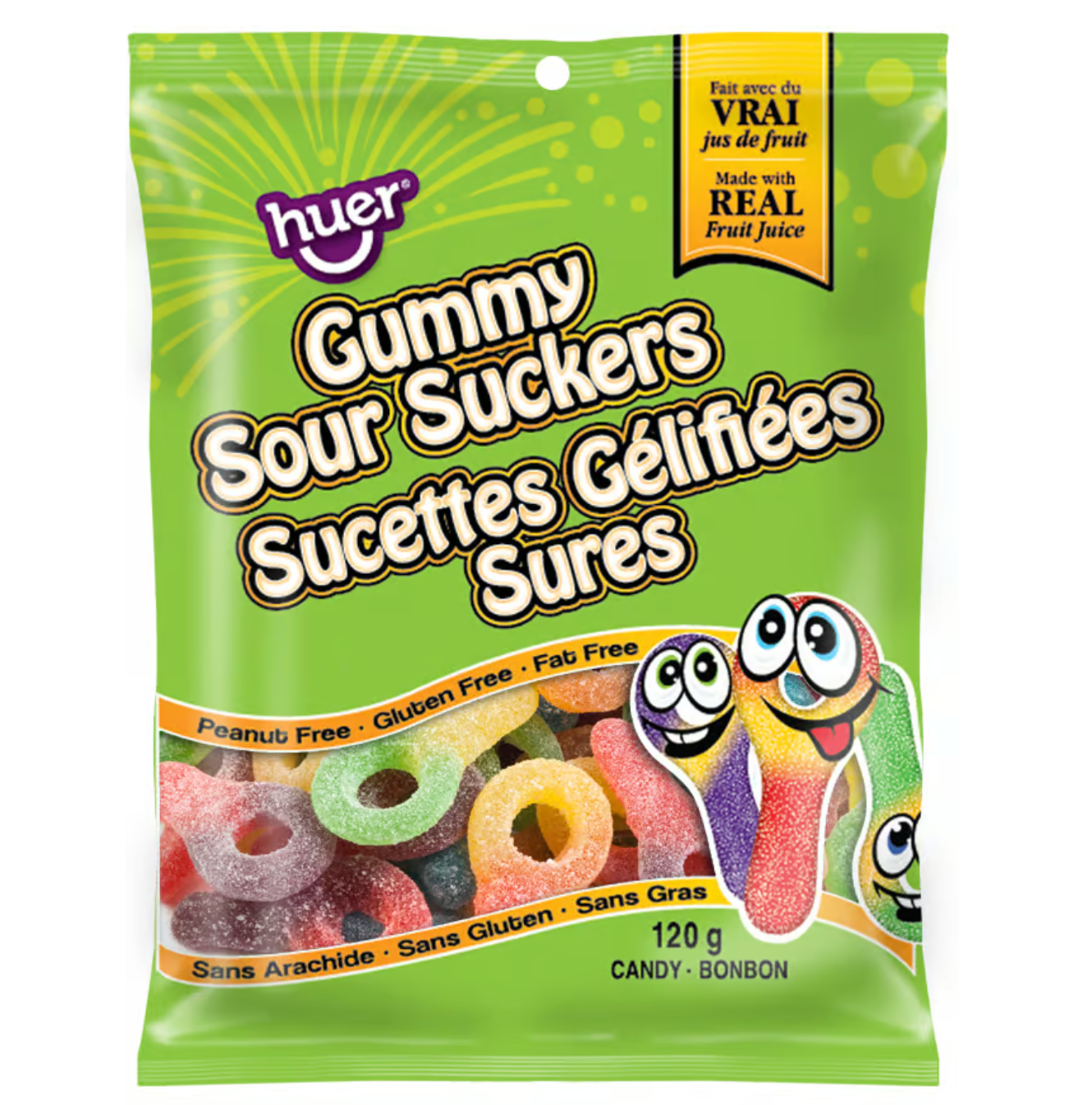 Huer - Sour Suckers - Theatre Bag - 120g