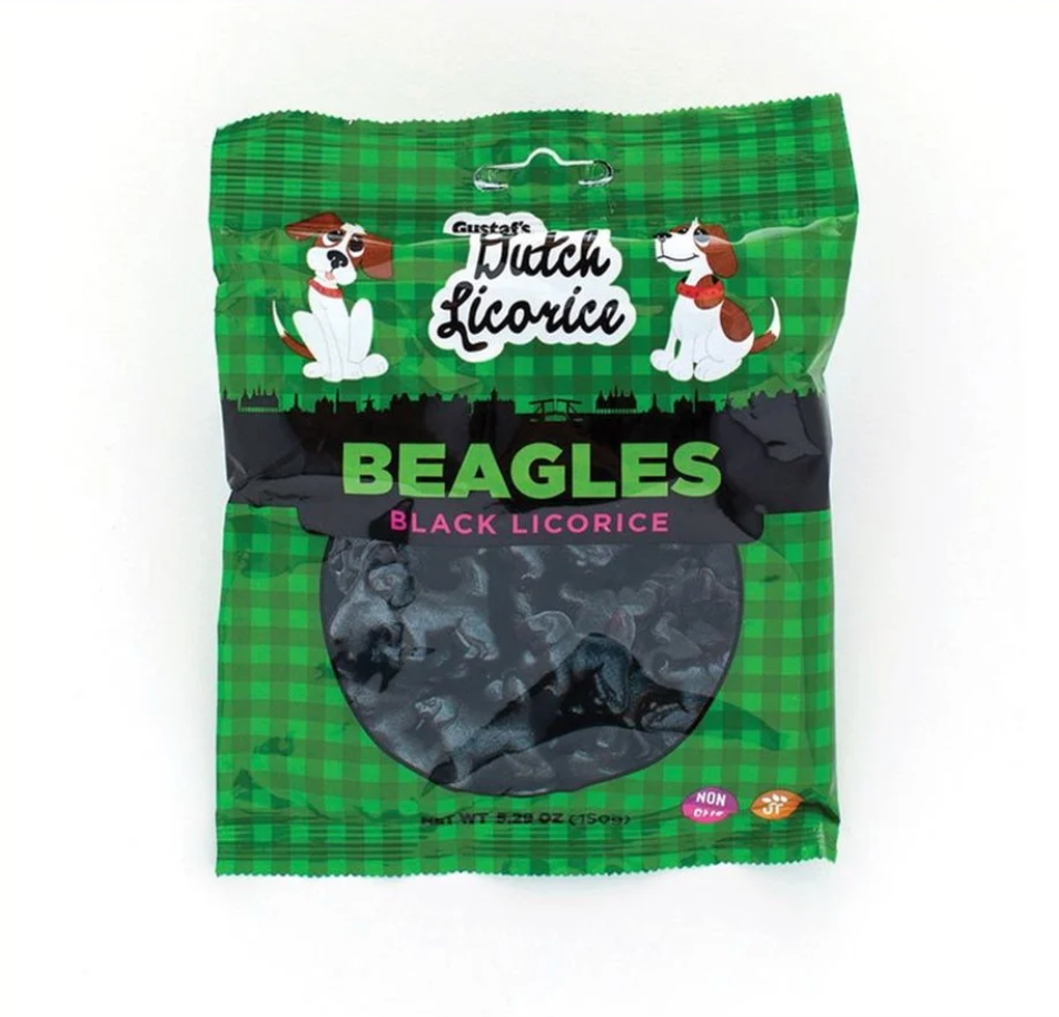 Gustaf's - Dutch Black Licorice Beagles - Theatre Bag - 150g (Holland)