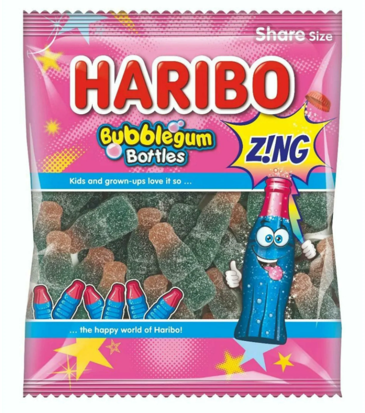 Haribo - Bubblegum Bottles - Gummies - Share Size - 176g (UK)