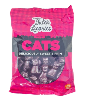 Gustaf's Dutch Black Licorice Cats - Theatre Bag - 150g(Holland)