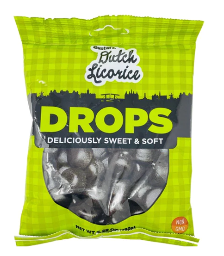 Gustaf's Dutch Black Licorice Drops - Theatre Bag - 150g(Holland)
