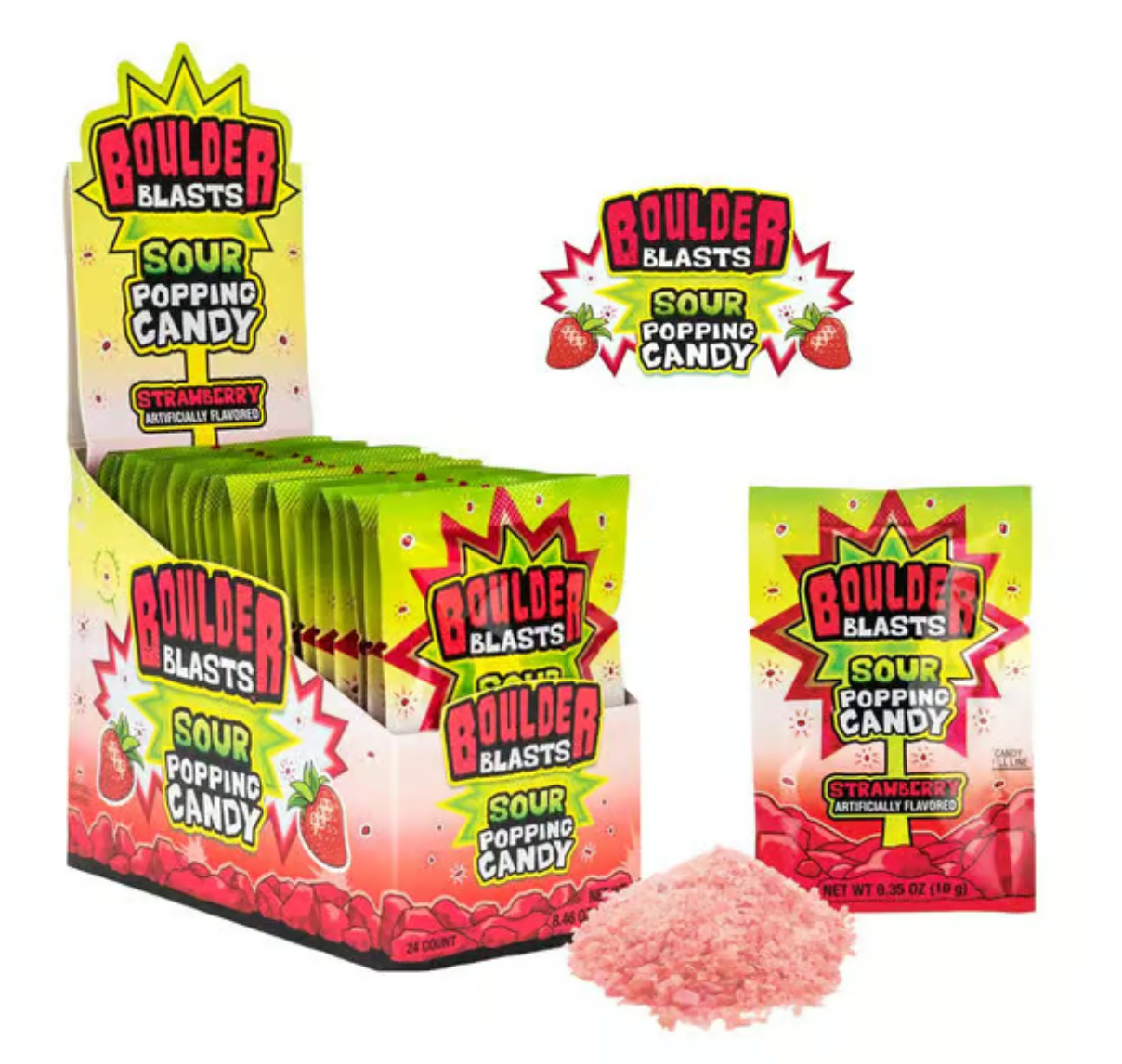 Boulder Blast - Popping Candy - Sour Strawberry - 10g