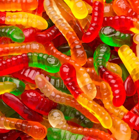 BULK  - Gummy Fruit Worms 2" (Small)