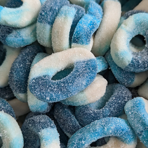 BULK - Sour Blue Razz Rings (HALAL)