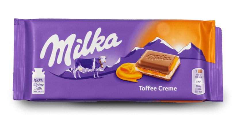Milka Chocolate with Caramel and Milk Cream, 100g