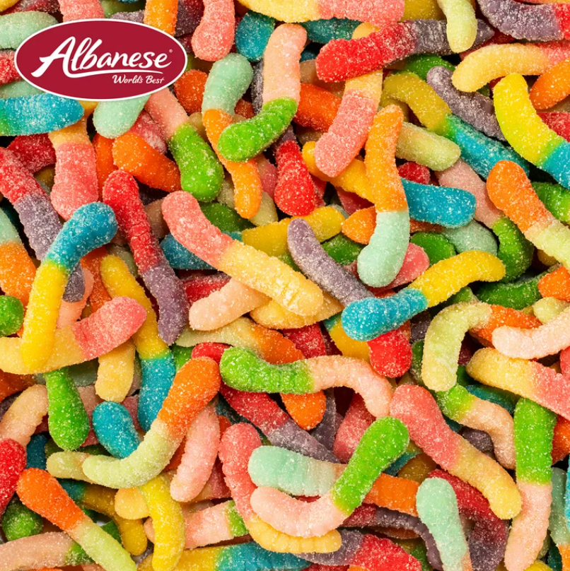 BULK - Neon SOUR Worms 4" (Large)