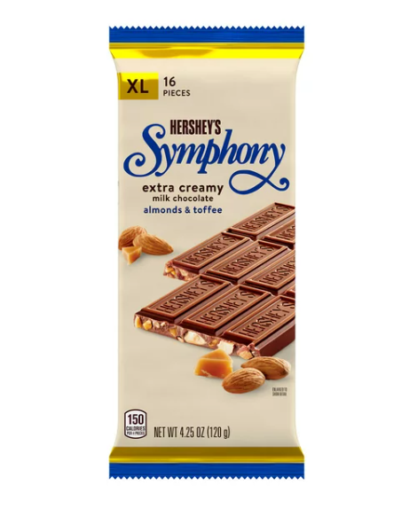 Hershey's - Symphony Extra Creamy Milk Chocolate Almonds & Toffee - 120g