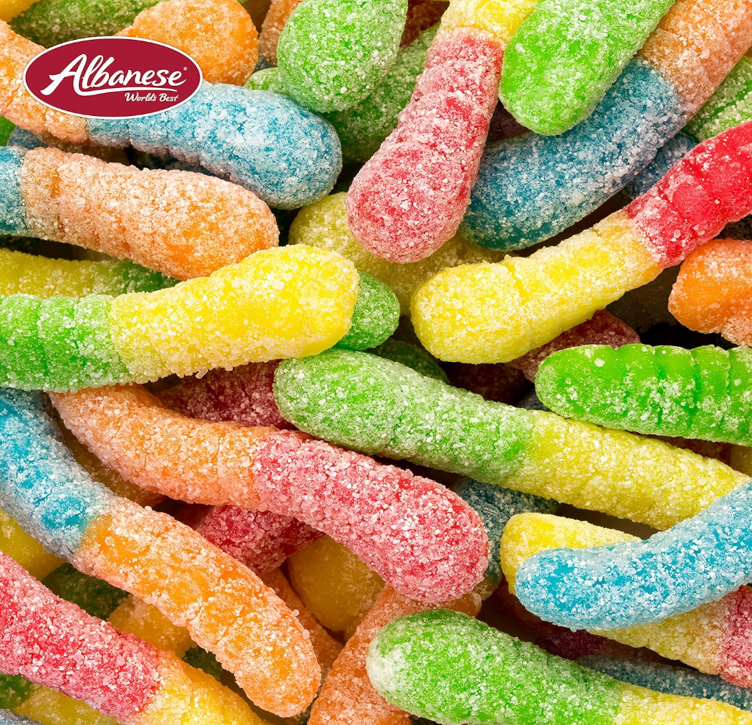 Albanese - Sour Neon Gummy Worm 4inch - 2.04kg / 4.5lbs