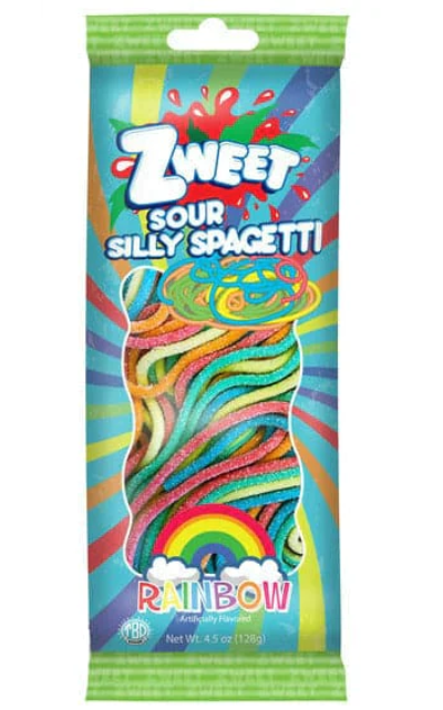 Zweet - Sour Silly Spagetti Rainbow 128g (Halal & Kosher)