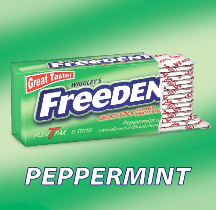 Wrigley - Freedent Peppermint - Gum - 1 pack