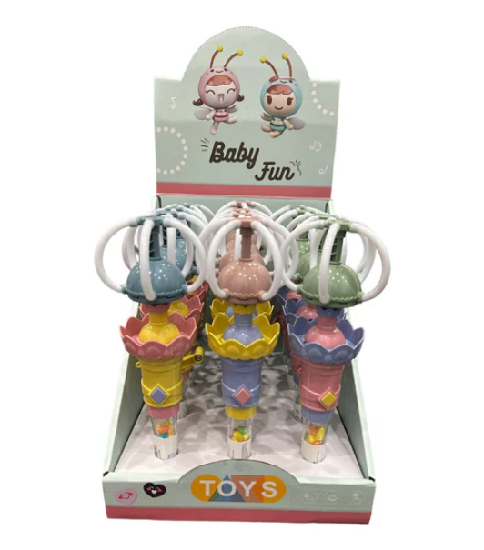 Baby Fun- Magic Stick Light-Up Manual Fan Toy with Candy