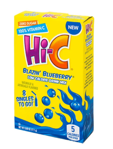 Drink Mix - Hi-C - Blazin' Blueberry Sugar Free - Water Enhancer - 6 pack (1 box)