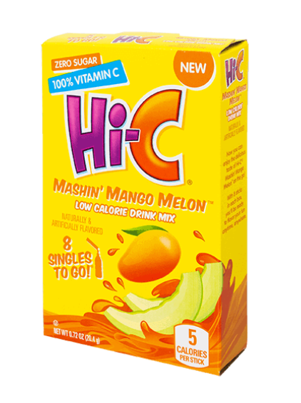 Drink Mix - Hi-C - Mashin' Mango Melon Sugar Free - Water Enhancer - 6 pack (1 box)