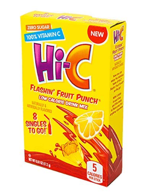 Drink Mix - Hi-C - Flashin' Fruit Punch Sugar Free - Water Enhancer - 6 pack (1 box)