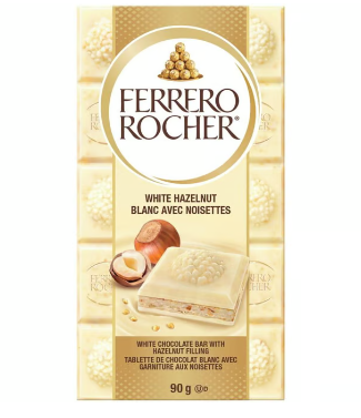 Ferrero Rocher - White Hazelnut Chocolate Bar - 90g