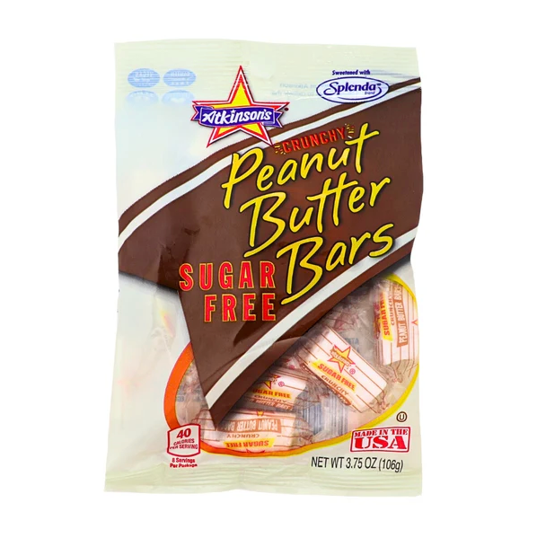 Atkinson's - Crunchy Peanut Butter Bars - Sugar Free - 106g