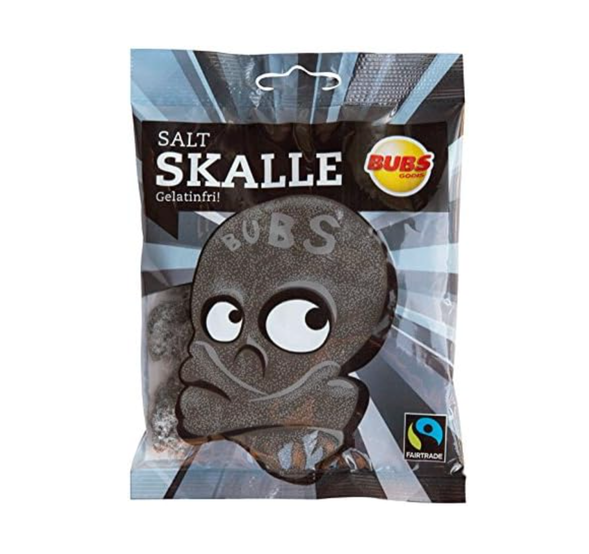 BUBS Godis: Godis: Salt-Skallar - Salmiac, Salty Licorice (Swedish) -90g
