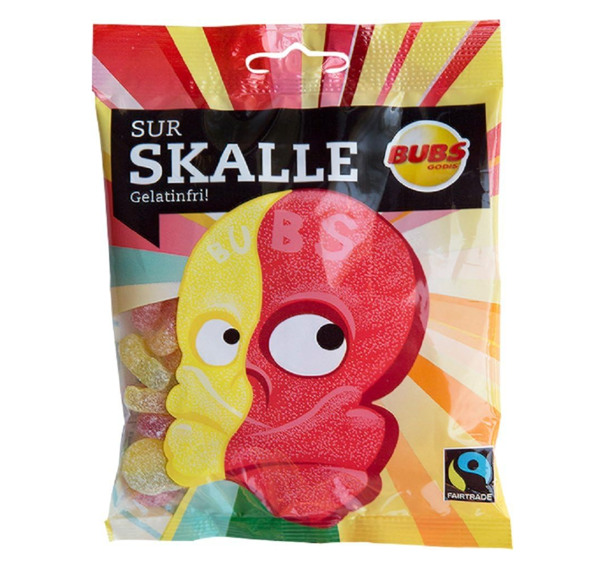 BUBS Godis Sur - Skallar - Original Swedish Fruity Wine Gums (Swedish)- 90g