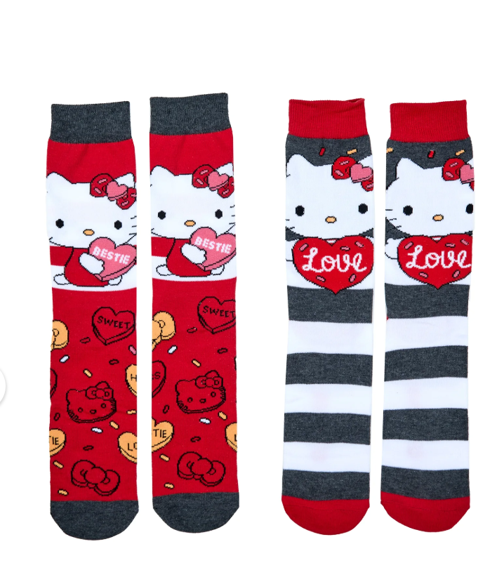 Hello Kitty - Valentine's Adult 2 Pack Gift Box - Socks