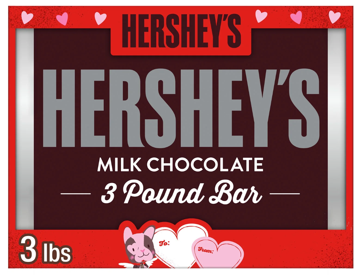 Hershey's - Milk Chocolate - Valentine's Candy Bar - 3lb