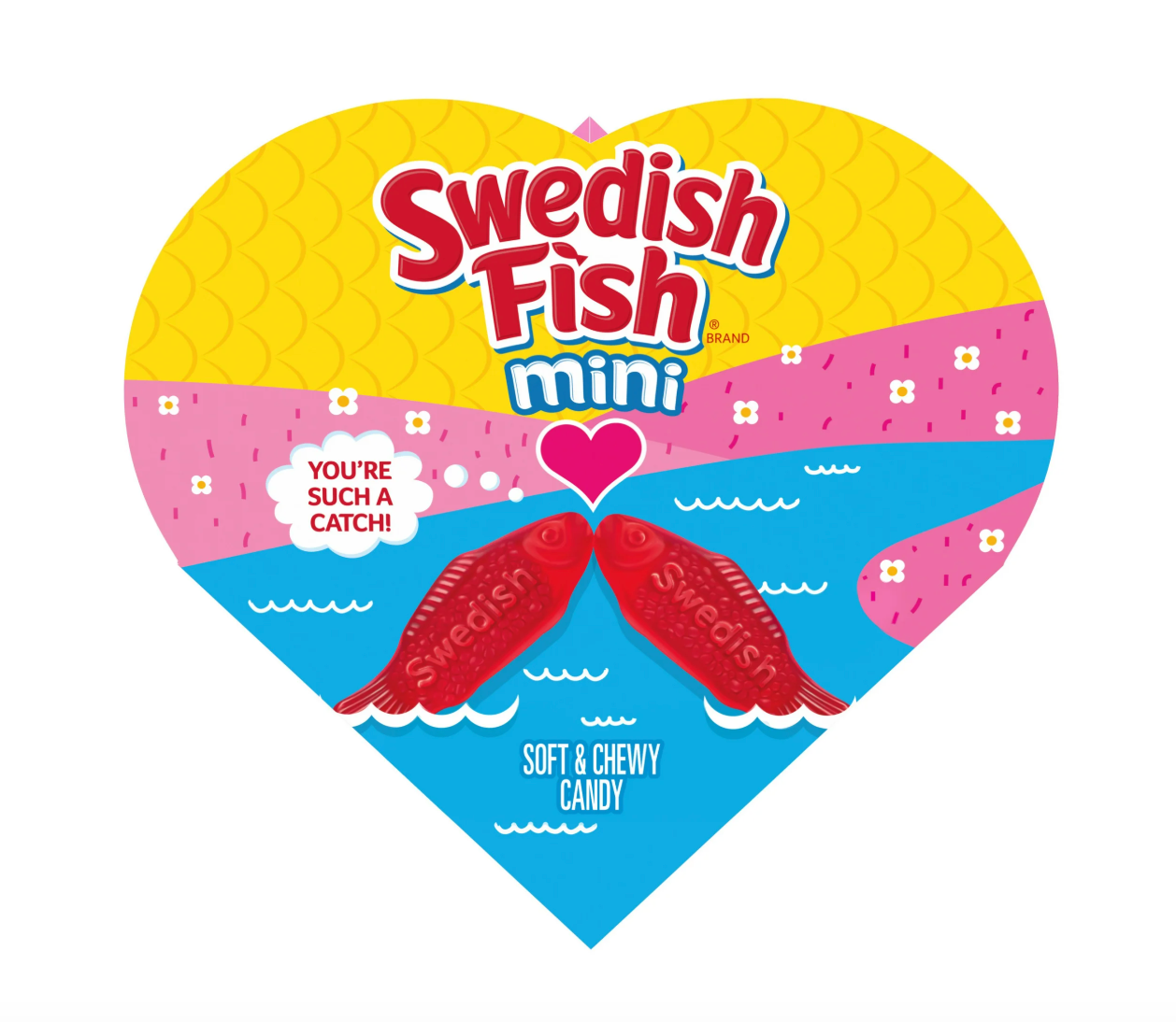 SWEDISH FISH Soft & Chewy - Heart Shaped Box - Valentines Day Candy - 192g