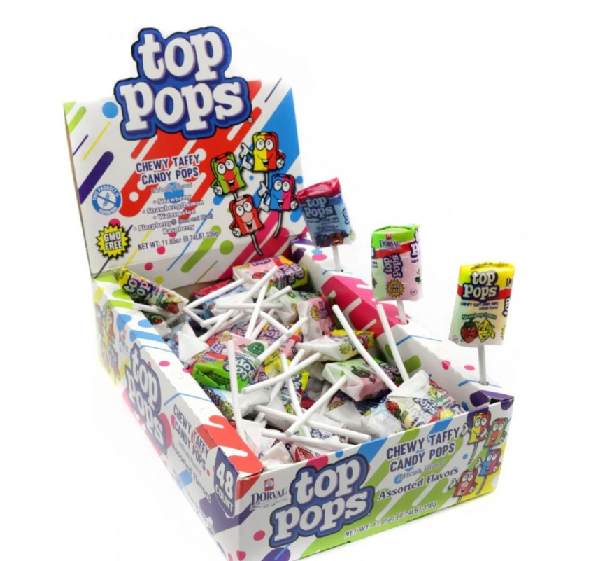 Top Pops - Chewy Taffy Lollipops (Assorted) - 10g