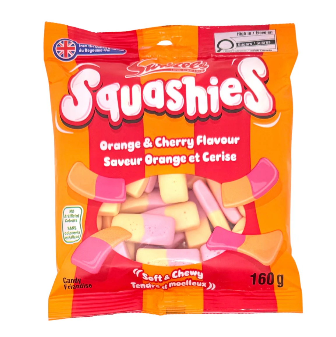 Swizzels - Squashies Orange & Cherry - Theatre Bag - 160g (UK)