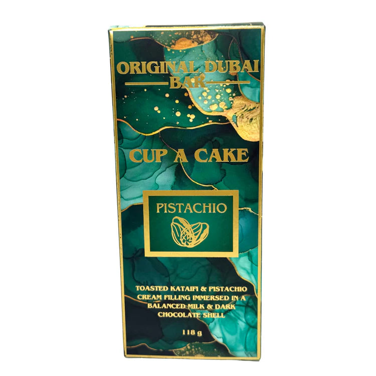 Original Dubai Bar - Pistachio Cup Of Cake Chocolate Bar - 118g