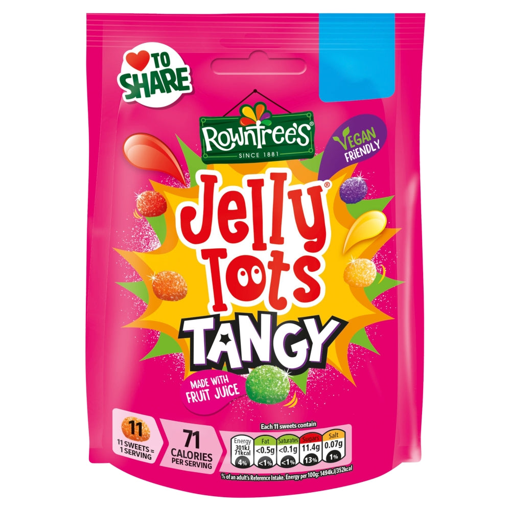Rowntree's - Jelly Tots Tangy - Vegan Friendly - 140g (UK)