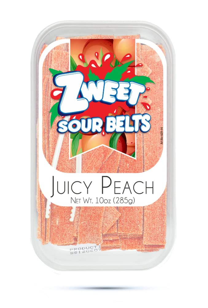 Zweet - Sour Belts Juicy Peach Tray 285g (Halal & Kosher)