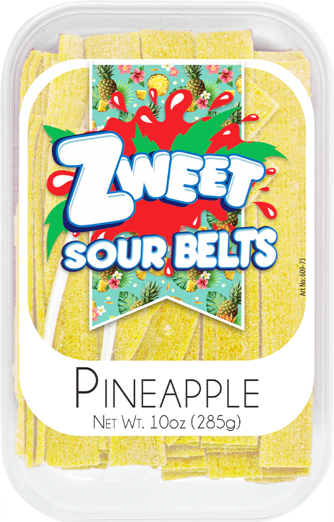 Zweet - Sour Belts Pineapple Tray 285g (Halal & Kosher)