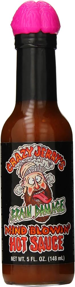 CaJohns Food - Crazy Jerry's Brain Damage Mind Blowin' - Hot Sauce - 5oz