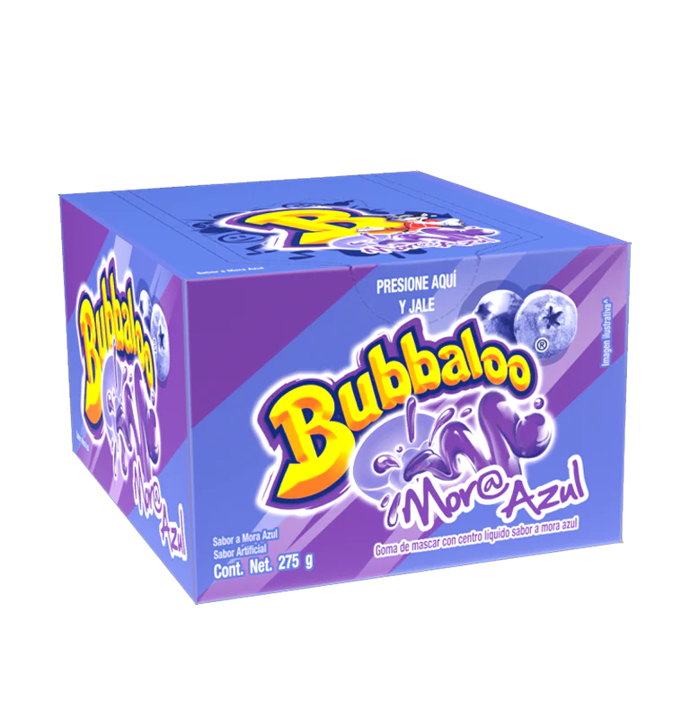 Adams - Bubbaloo Mora Azul (Blackberry) - Liquid Filled Bubblegum- 1pc (Mexico)