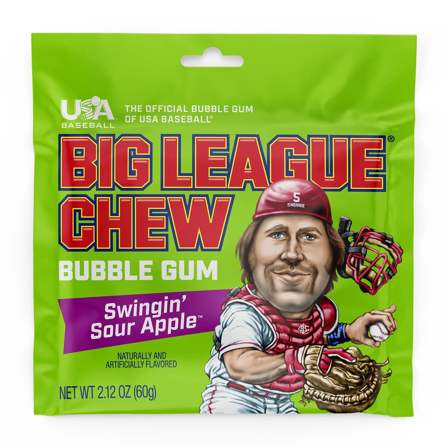 Big League Chew - Swingin' Sour Apple Gum - 60g