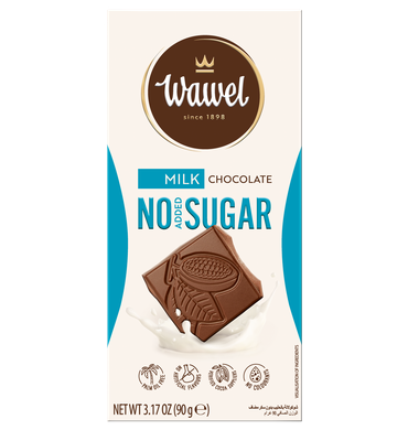 Wawel - Milk Chocolate Bar - No Added Sugar - 90g (Poland)