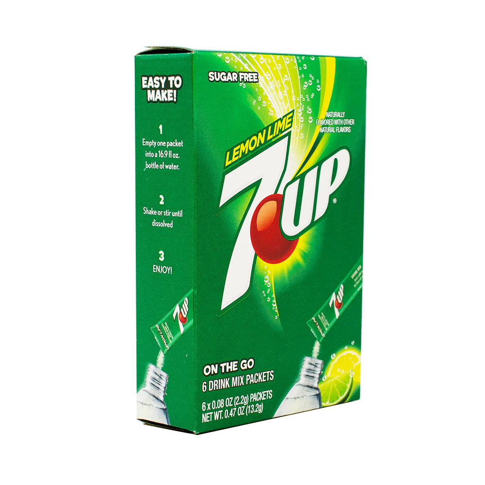 Drink Mix - 7up - Lemon Lime Sugar Free - Water Enhancer -  6 pack (1 box)