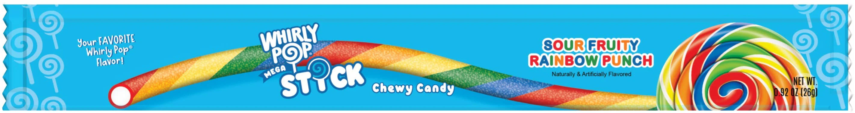 Whirly Pop Mega Stick - Sour Fruity Rainbow Punch - 26g