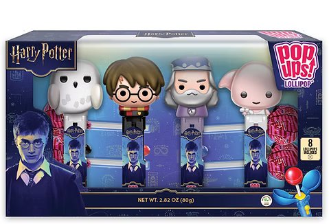 Pop Ups -  Harry Potter - Lollipop Dispenser - 4pk (Blue Box)