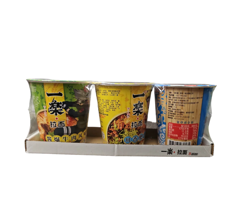Naruto Yile Ramen 3 Pack Assorted Cups - 282g (China)