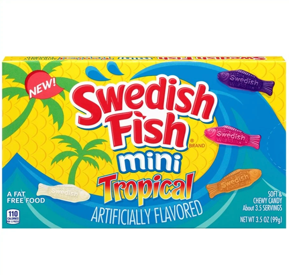 Swedish Fish Mini Tropical - Theatre Box - 99g